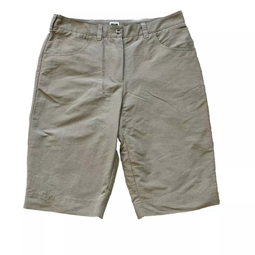 Tilley Women's Travel Bermuda Shorts Tan 12.5" Inseam Size 8 High Rise